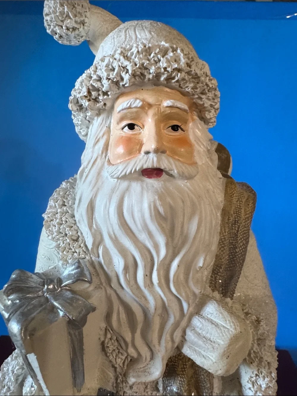 Festive Cream old world Santa Figurine Holiday Decoration